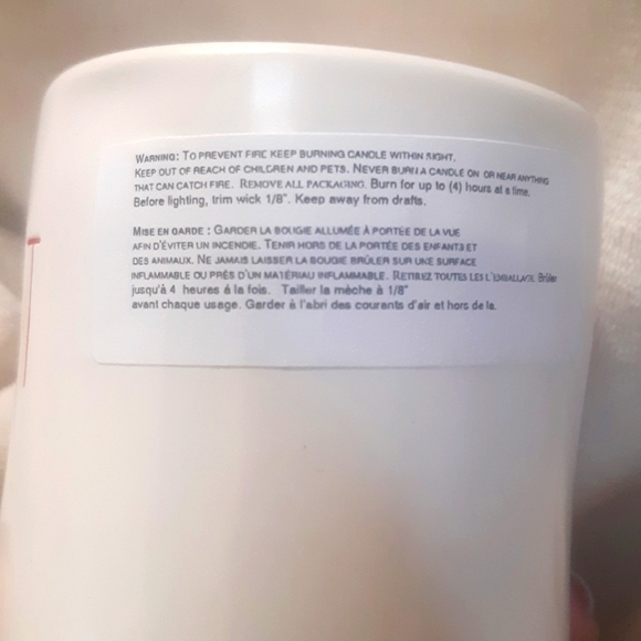 NWT Rae Dunn candle white red "peppermint mocha" writing, same scent. - Picture 4 of 6